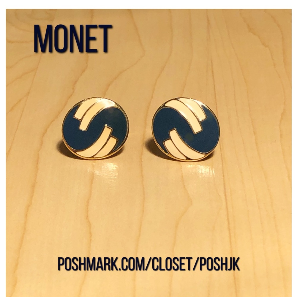MONET Vintage Enamel Clip On Earrings